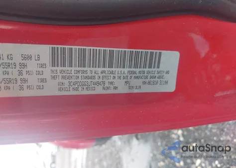 2018 Dodge Journey Crossroad Awd из США, поврежденный, VIN 3C4PDDGG3JT449478